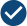 Vector Blue checkmark icon in a dark circle.