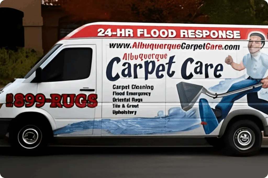 CarpetVan-1024x678 Albuquerque Carpet care service van with advertisements.